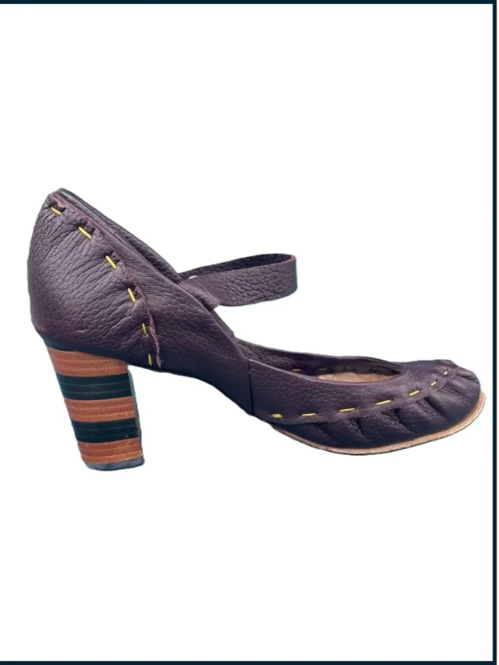 Georgina Goodman wooden stacked heel Mary Jane, size 36.5 in original